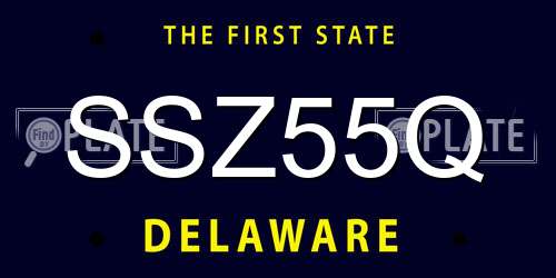 SSZ55Q Delaware License Plate