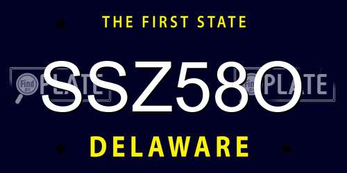 SSZ58O Delaware License Plate