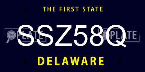 SSZ58Q Delaware License Plate