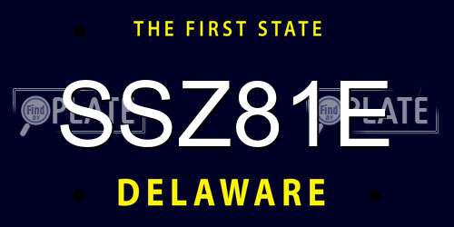 SSZ81E Delaware License Plate