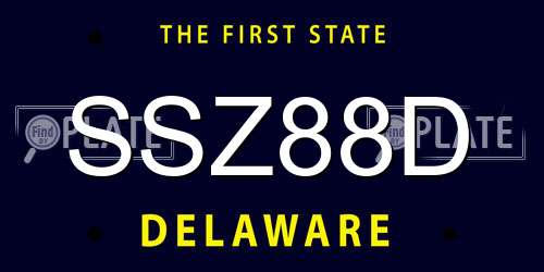 SSZ88D Delaware License Plate