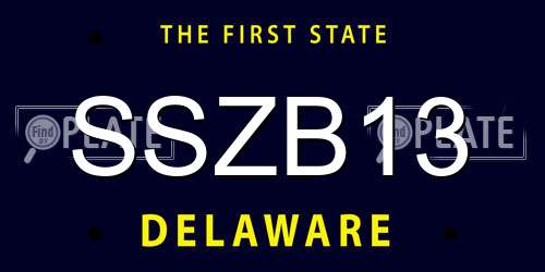 SSZB13 Delaware License Plate