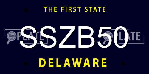 SSZB50 Delaware License Plate