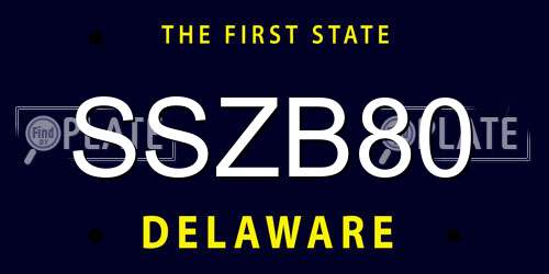 SSZB80 Delaware License Plate