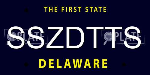 SSZDTTS Delaware License Plate