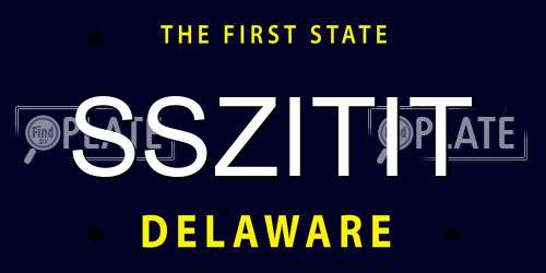 SSZITIT Delaware License Plate