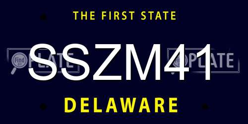SSZM41 Delaware License Plate
