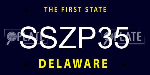SSZP35 Delaware License Plate