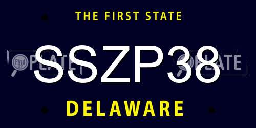 SSZP38 Delaware License Plate
