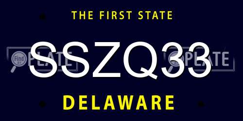 SSZQ33 Delaware License Plate