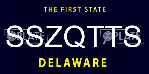 SSZQTTS Delaware License Plate