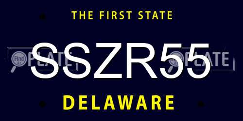 SSZR55 Delaware License Plate
