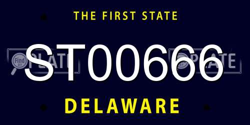 ST00666 Delaware License Plate