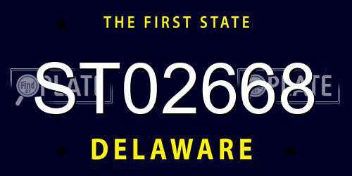 ST02668 Delaware License Plate