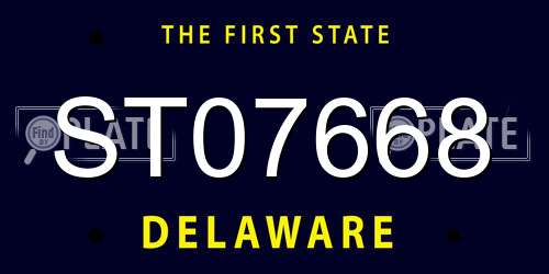ST07668 Delaware License Plate