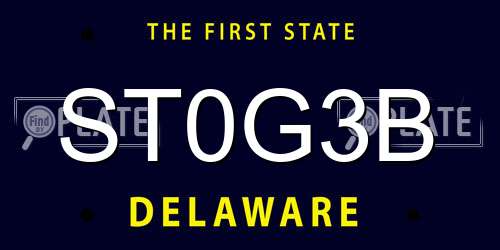 ST0G3B Delaware License Plate