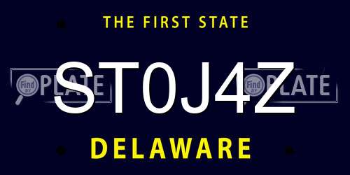 ST0J4Z Delaware License Plate