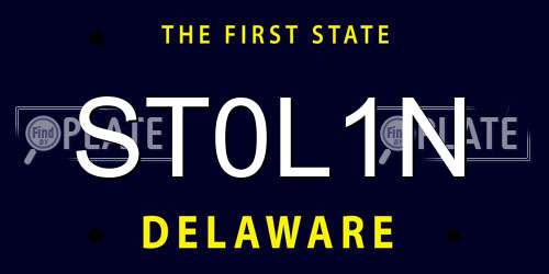 ST0L1N Delaware License Plate