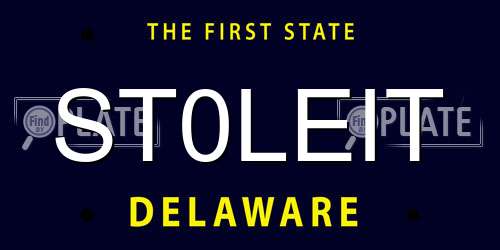 ST0LEIT Delaware License Plate