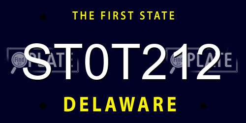 ST0T212 Delaware License Plate
