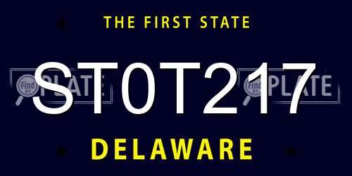 ST0T217 Delaware License Plate