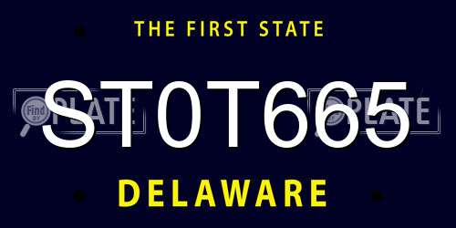 ST0T665 Delaware License Plate
