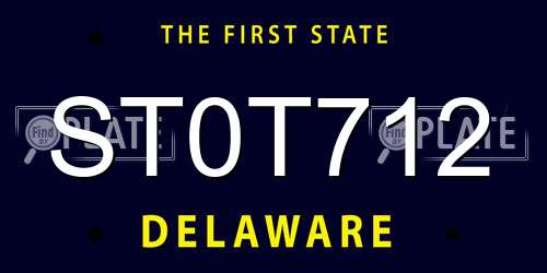 ST0T712 Delaware License Plate