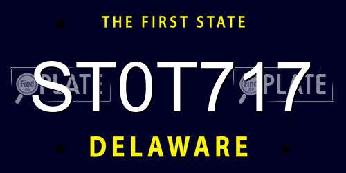 ST0T717 Delaware License Plate