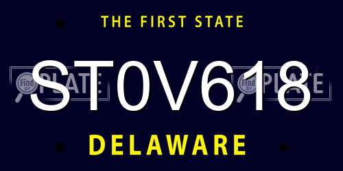 ST0V618 Delaware License Plate