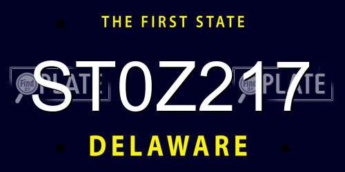 ST0Z217 Delaware License Plate