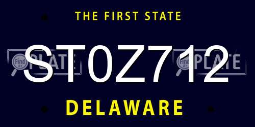 ST0Z712 Delaware License Plate