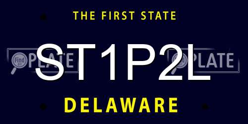 ST1P2L Delaware License Plate