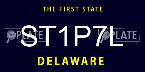 ST1P7L Delaware License Plate