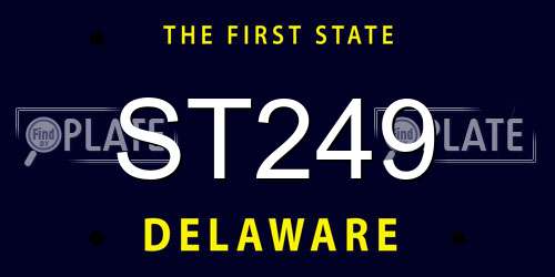 ST249 Delaware License Plate
