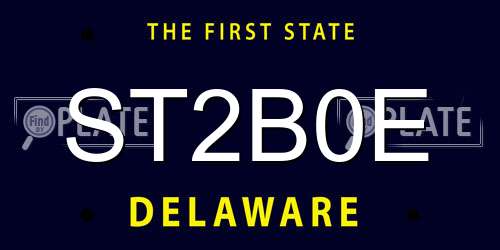 ST2B0E Delaware License Plate