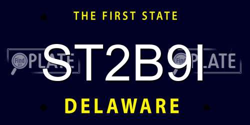 ST2B9I Delaware License Plate