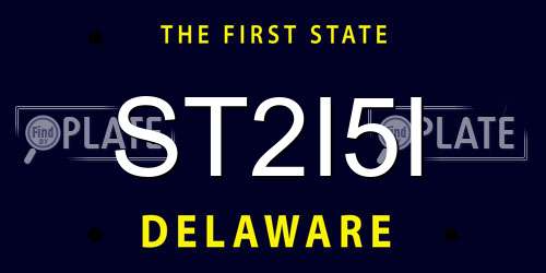 ST2I5I Delaware License Plate
