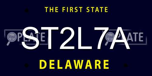 ST2L7A Delaware License Plate