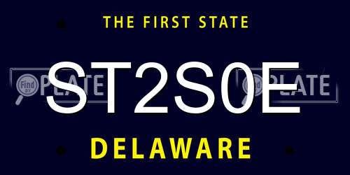 ST2S0E Delaware License Plate
