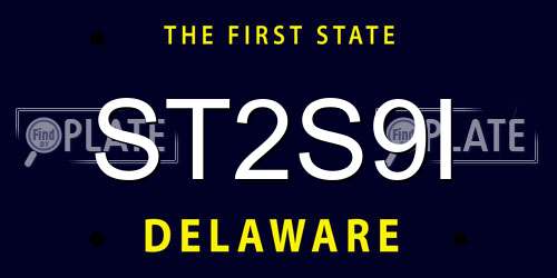 ST2S9I Delaware License Plate
