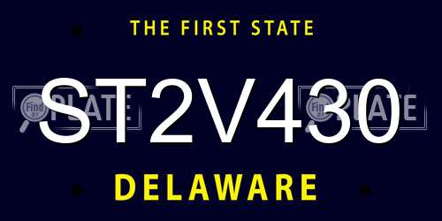 ST2V430 Delaware License Plate