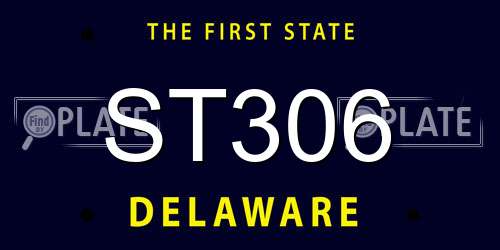 ST306 Delaware License Plate
