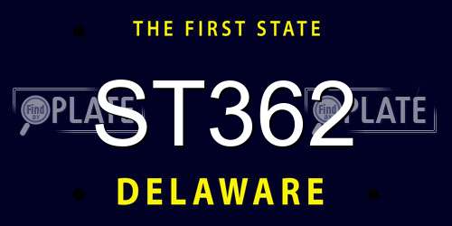 ST362 Delaware License Plate