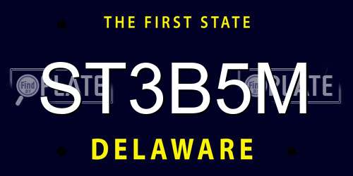 ST3B5M Delaware License Plate