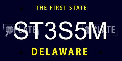 ST3S5M Delaware License Plate