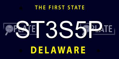 ST3S5P Delaware License Plate