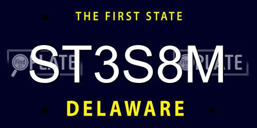 ST3S8M Delaware License Plate