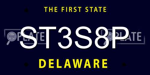 ST3S8P Delaware License Plate