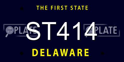 ST414 Delaware License Plate