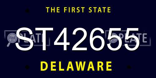 ST42655 Delaware License Plate